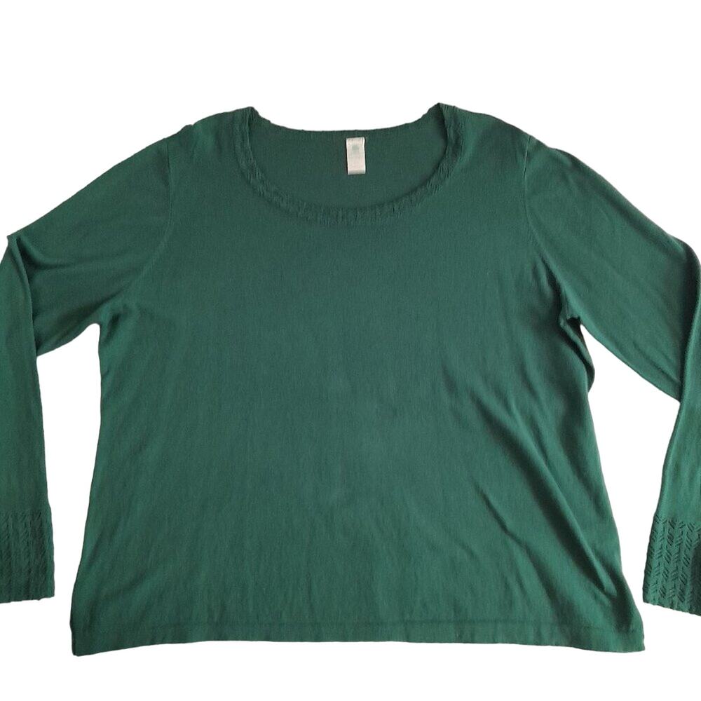 Aventura Green Organic Cotton Sweater XXL NWOT Lightweight Ecofriendly Natural